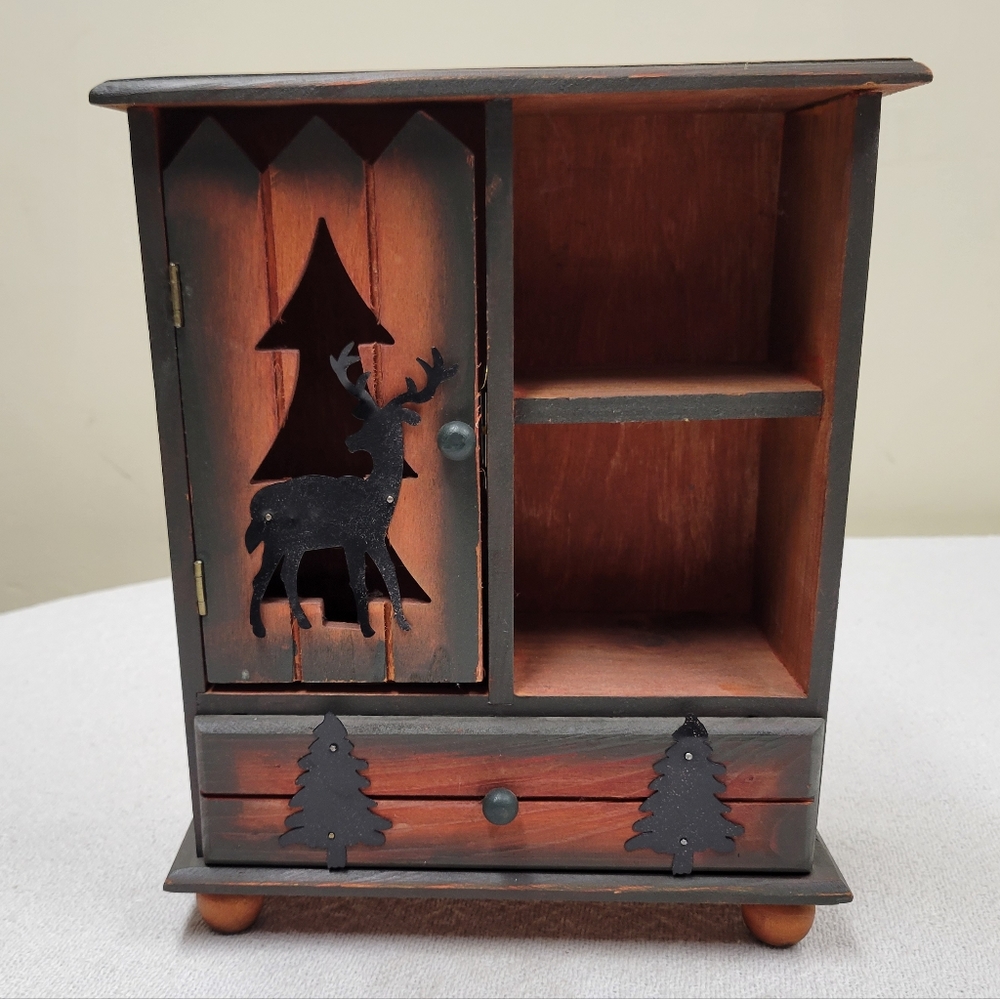 Deer and Pine Trees Cottage Cabinet - Picture 8 of 8